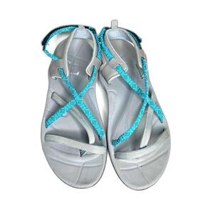 Northside women's Sandals Open Toe Strap comfy green grey Sandals 10.